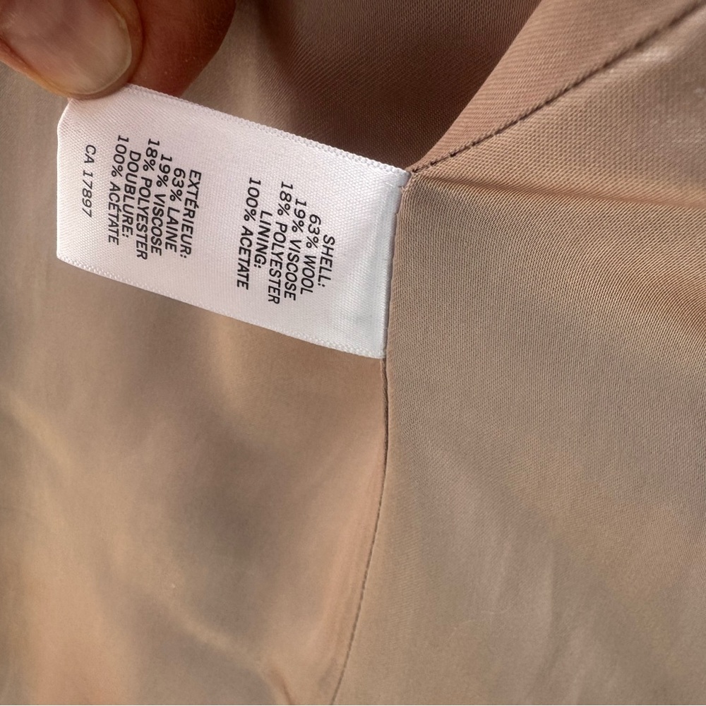 Banana Republic Orange Wool Blend Belted Coat Removable Hood L - Picture 13 of 13